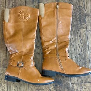 Pierre Dumas Tan Over the Knee Boots